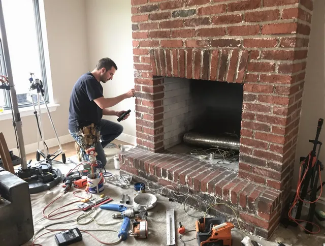 Walnut Chimney Sweep specialist finalizing chimney liner service in Walnut, CA