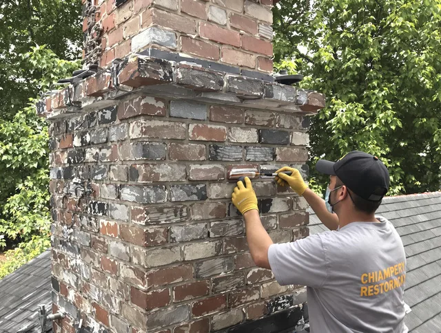 In-progress chimney restoration by Walnut Chimney Sweep in Walnut, CA