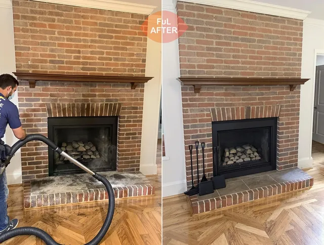 Walnut Chimney Sweep carefully sanitizing a fireplace in Walnut, CA