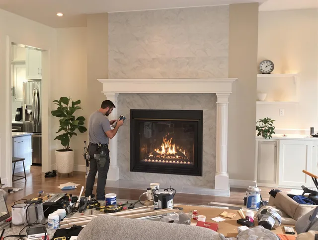 Newly installed fireplace by Walnut Chimney Sweep in Walnut, CA