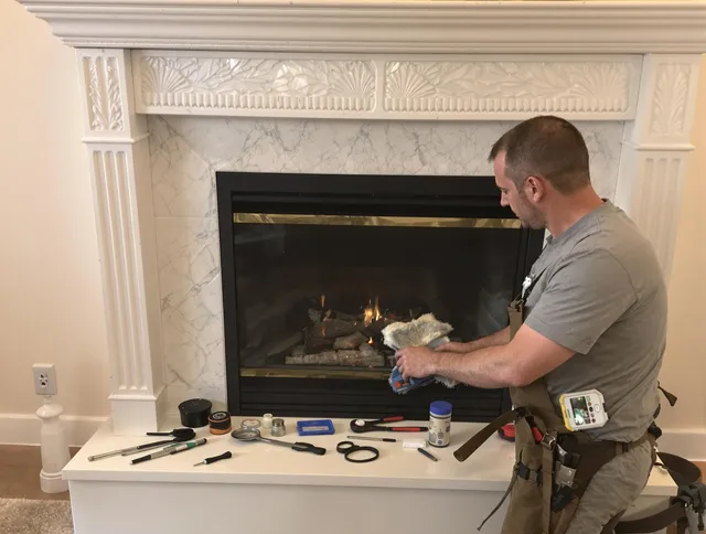 Walnut Chimney Sweep performing fireplace maintenance in Walnut, CA