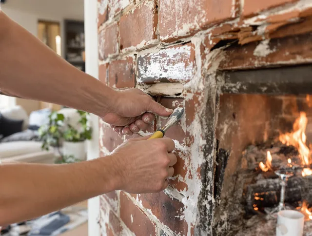 Routine fireplace repair by Walnut Chimney Sweep in Walnut, CA
