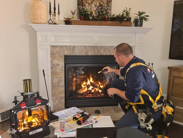 Safety-focused fireplace inspection by Walnut Chimney Sweep in Walnut, CA