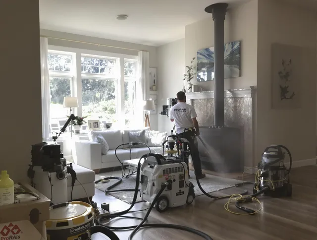 Soot removal service by Walnut Chimney Sweep for a fireplace in Walnut, CA